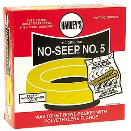 Harvey Toilet Bowl Gasket With Flange No.5 Brass, Polyethylene 4518338